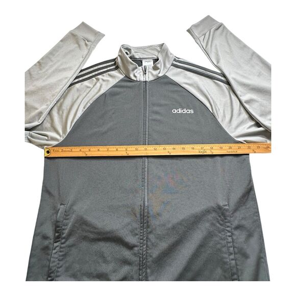 Adidas Essentials Warm-Up 3-Stripes Track‎ Jacket Mens Large Gray Running Gym - Picture 10 of 16